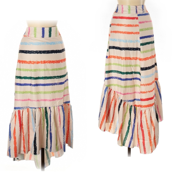 Dresses & Skirts - Striped Multi Color Festival Midi Skirt